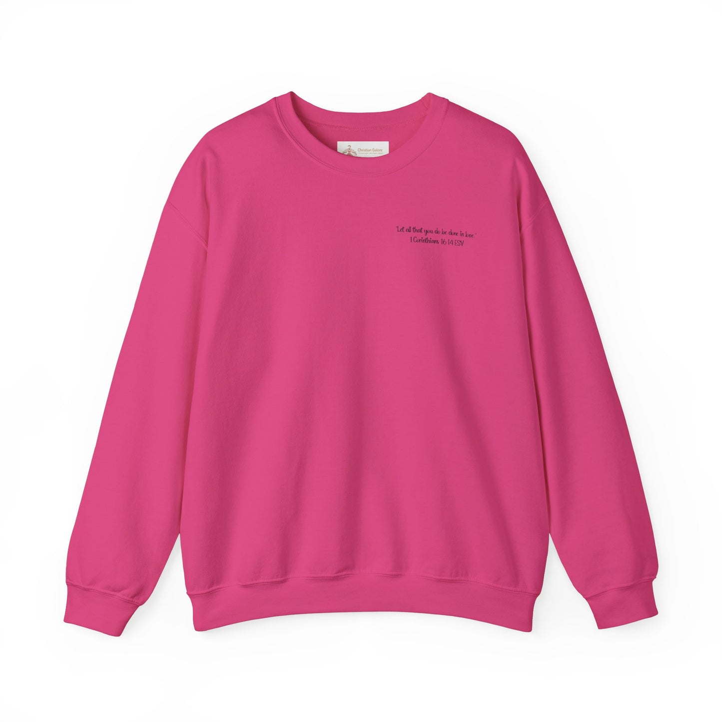 Inspirational Crewneck Sweatshirt - "Christ be Magnified" with Pink Bow Design